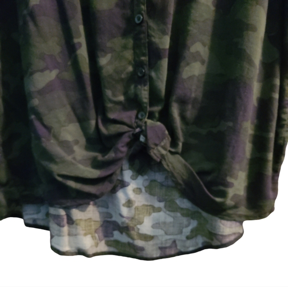 Torrid Camouflage Button Down Top Plus Sz 3 - Picture 3 of 4